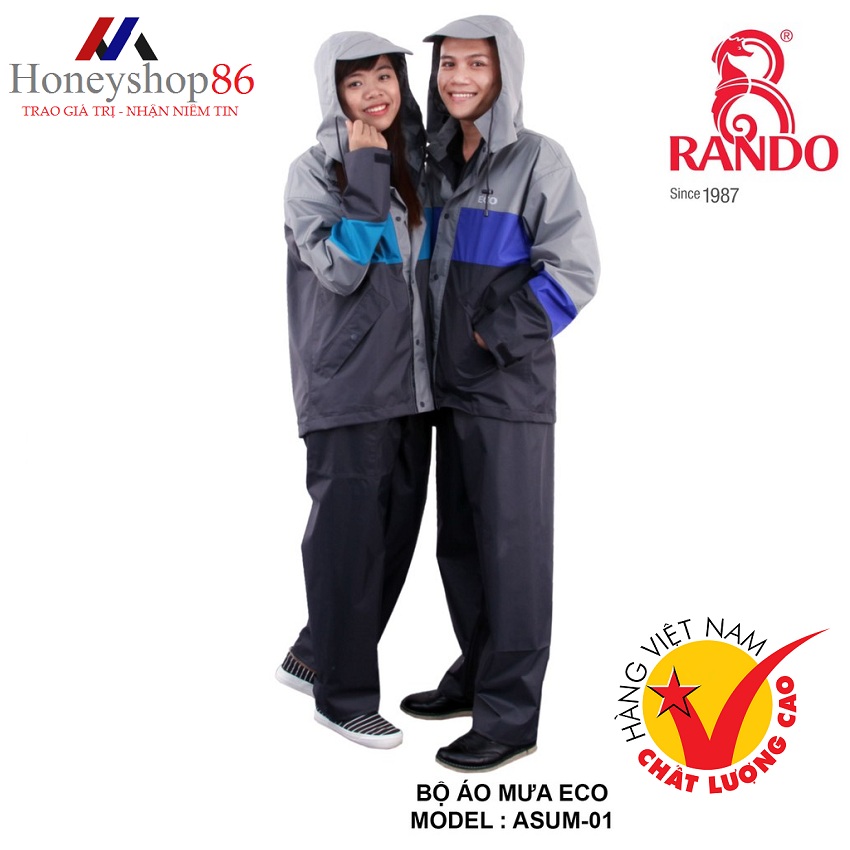 (Thời trang) ÁO MƯA BỘ RANDO ECO : THỜI TRANG – THÂN THIỆN VỚI MÔI TRƯỜNG HONEYSHOP86