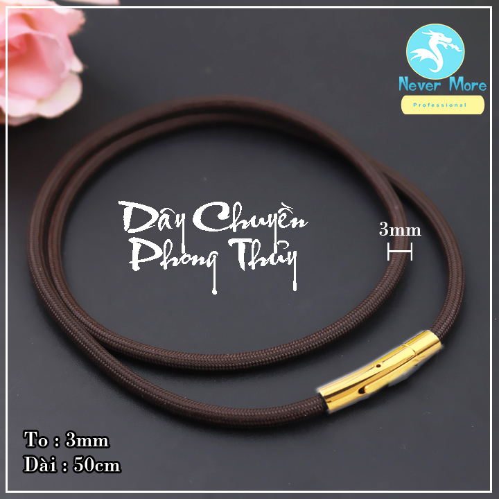 Dây chuyền Dù Thái màu nâu Khóa titan Vip màu vàng siêu đẹp, siêu sang - Đem lại đẳng cấp và phong độ lịch lãm cho người đeo