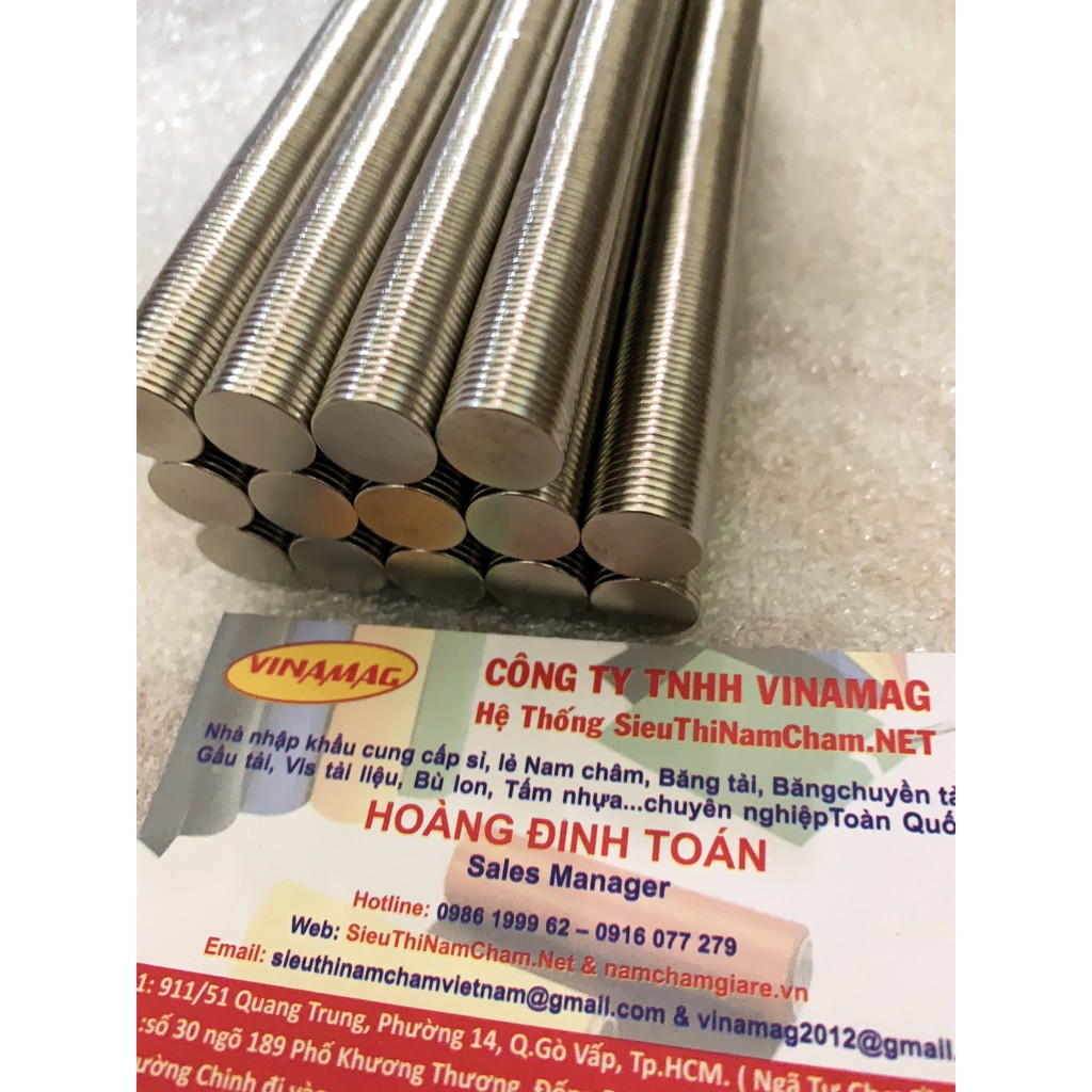 Nam châm viên 12x1mm set 10 viên
