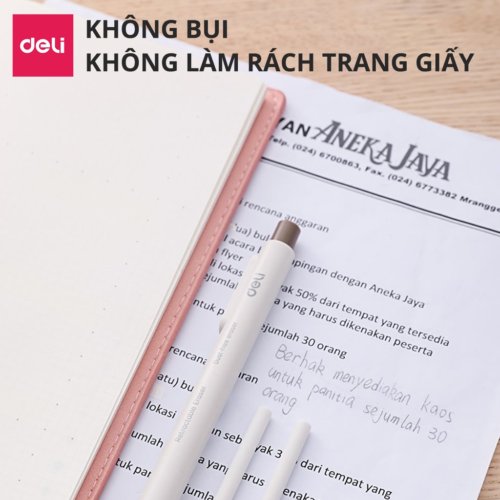 Gôm Tẩy Chì 2B Dạng Bút Bấm Deli H01800