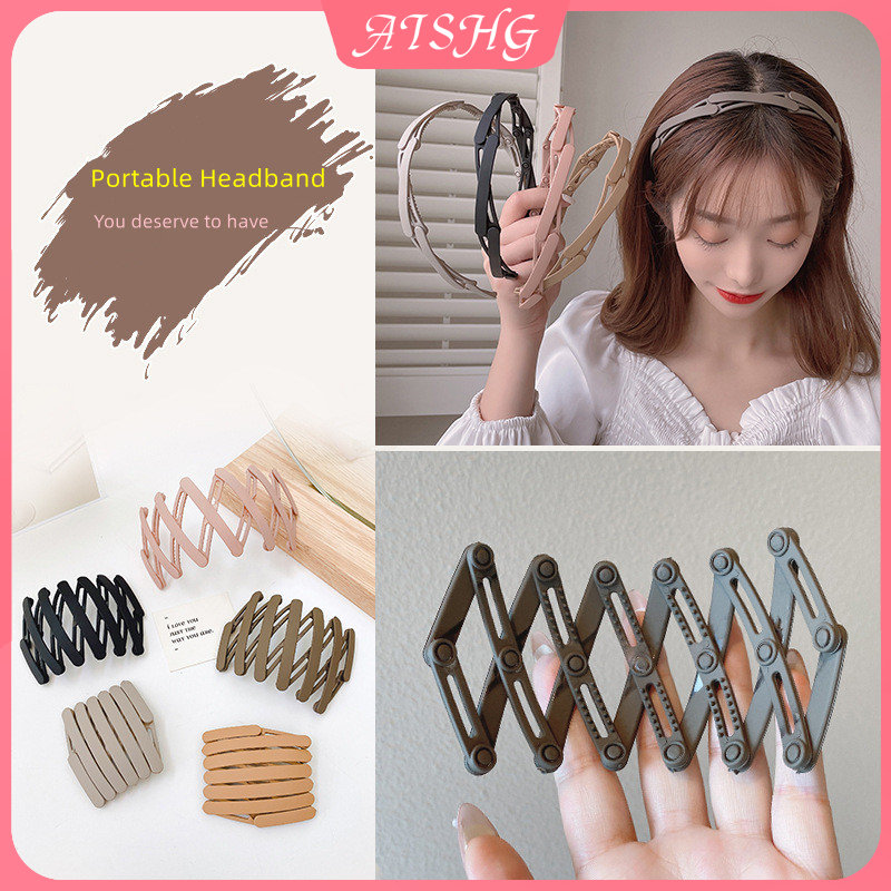 AISHGPhiên bản Hàn Quốc của băng đô nữ gấp gọn cầm tay đơn giản phụ kiện