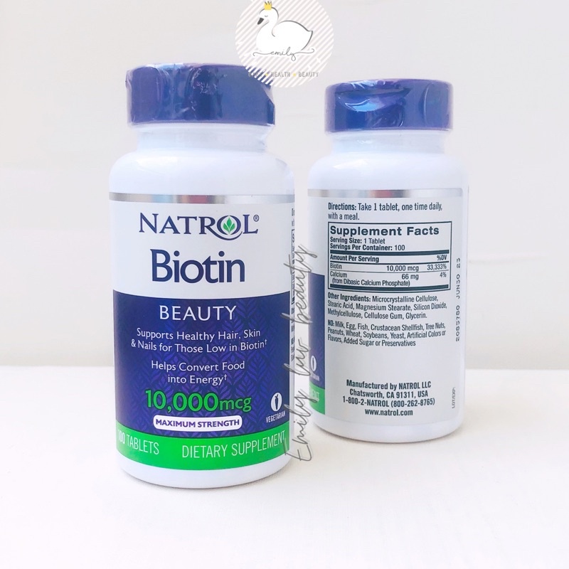 Natrol Biotin 10000mg 100 viên Mỹ