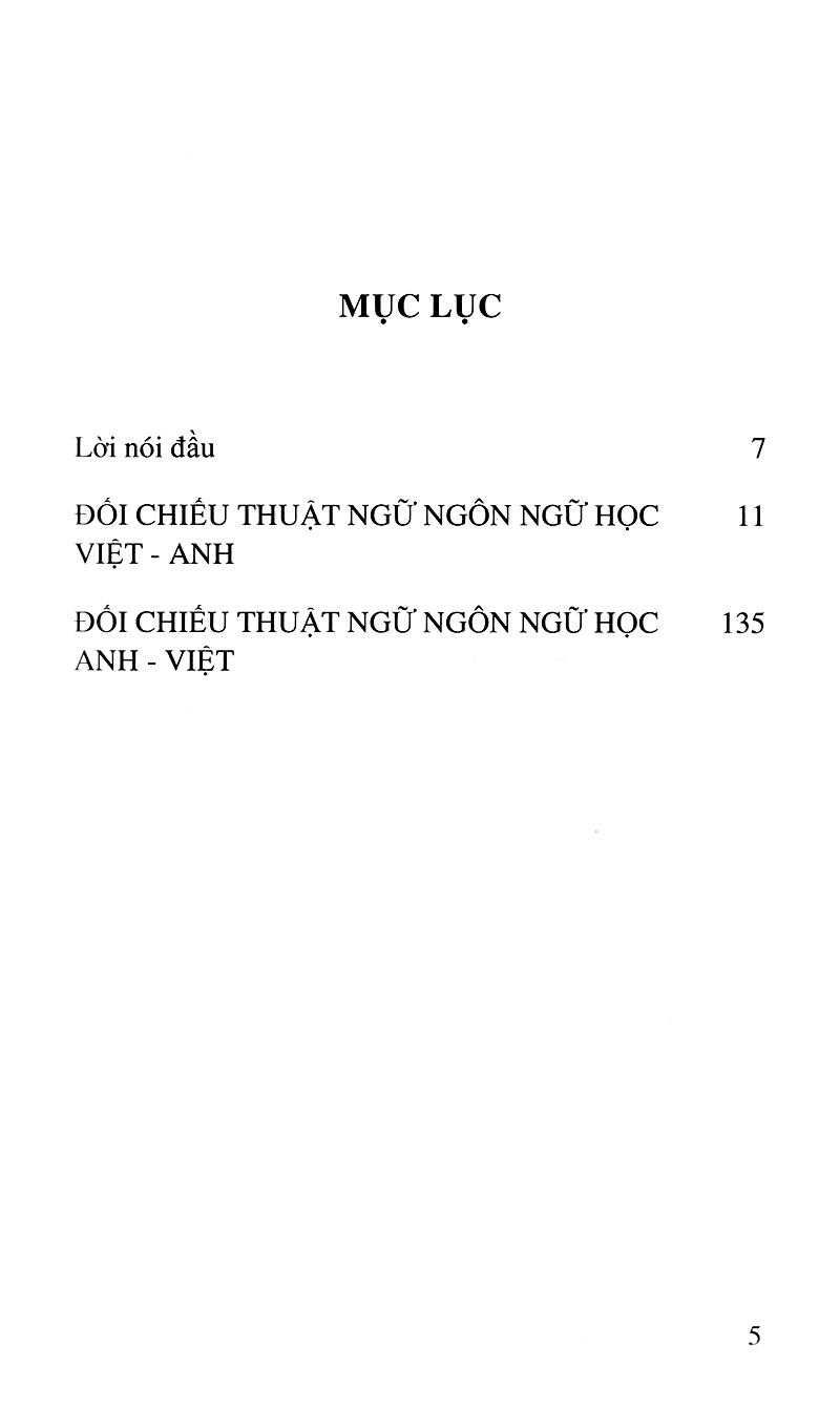 Từ Điển Đối Chiếu Thuật Ngữ Ngôn Ngữ Học (Việt - Anh, Anh - Việt)
