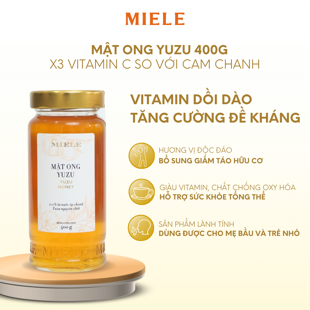 Mật Ong Chanh Yuzu Miele 400g