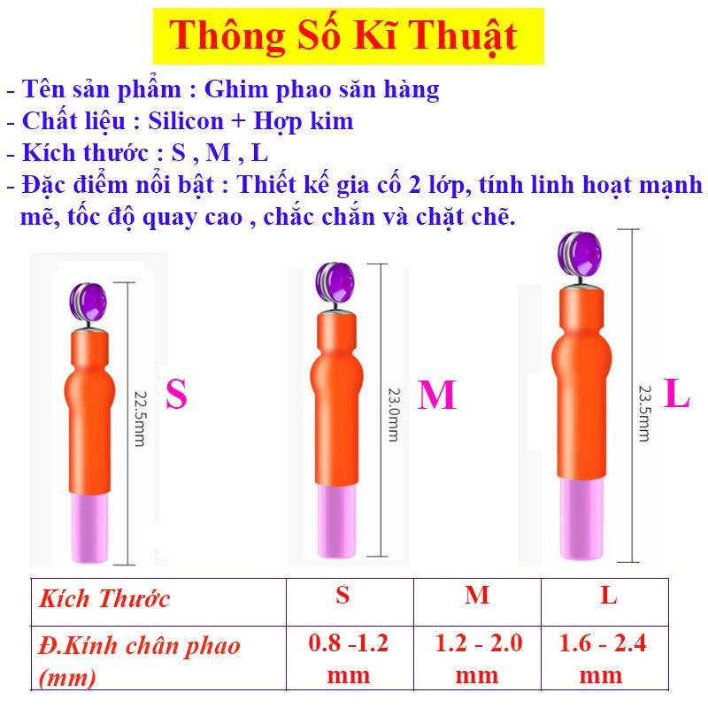 Chân Cắm Phao Săn Hàng Silicon cao cấp ( 5 cái ) PK04