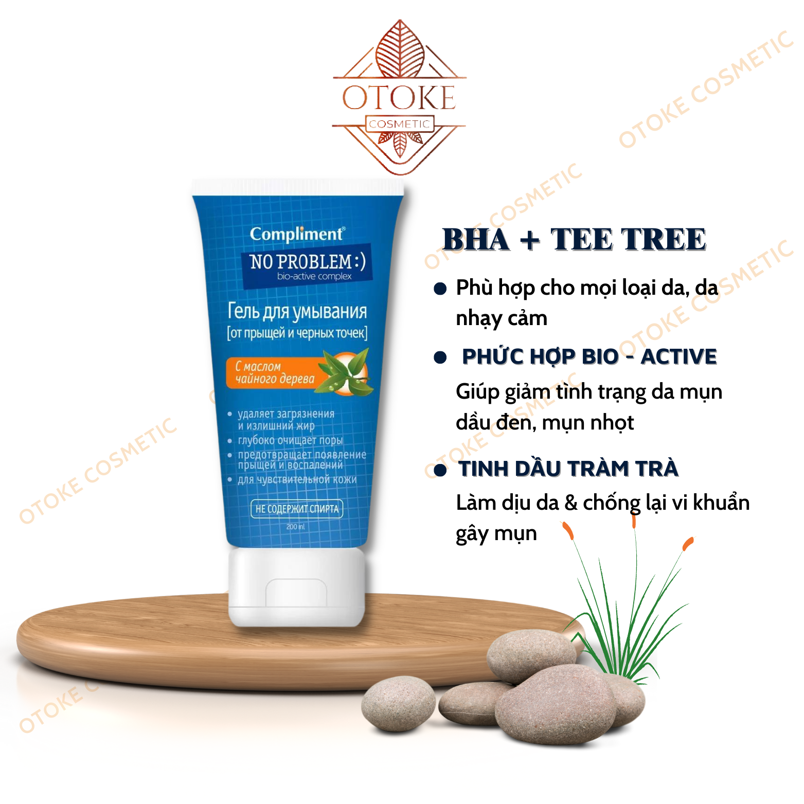 Sữa rửa mặt Compliment NO PROBLEM chứa Salicylic Acid Tea Tree 200ml
