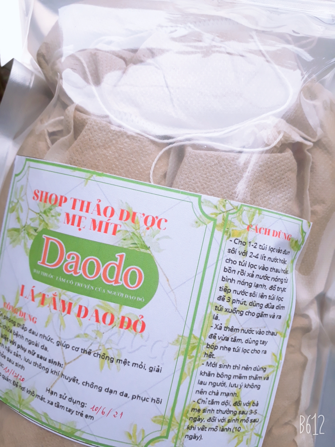 lá tắm dao đỏ (bịch 10 túi lọc)