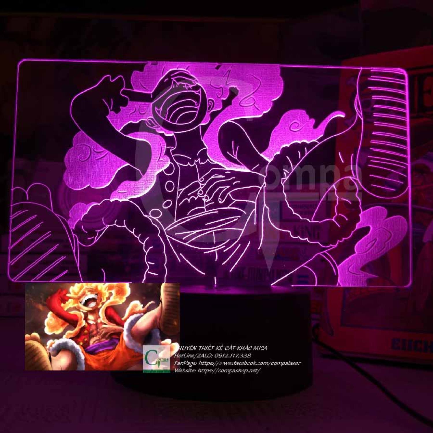 Đèn ngủ one piece luffy type 10 aonp0510 16 màu tuỳ chỉnh