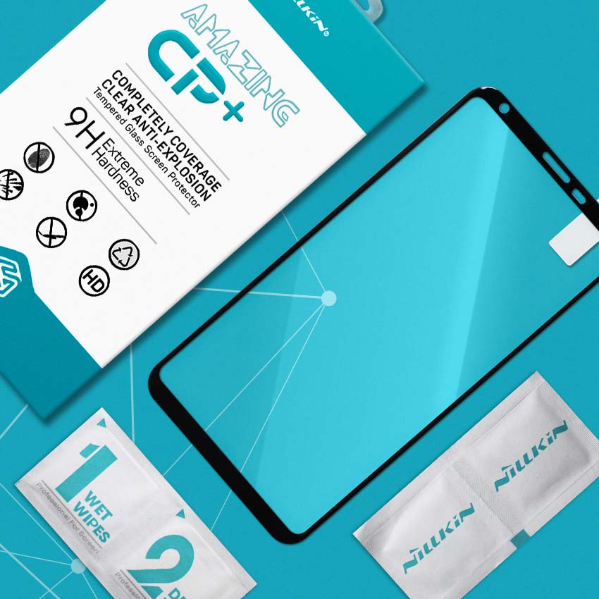 Miếng dán cường lực cho LG V30 Full hiệu Nillkin (Đen)