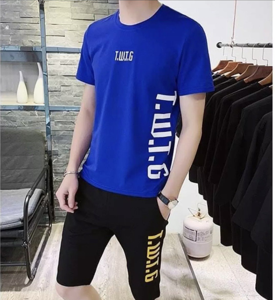 Set Bộ Thể Thao Nam In Chữ Cá Tính
