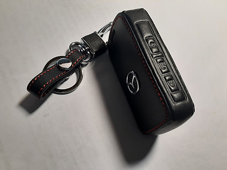 Bao Da Chìa Khóa Mazda 3 2020 (Da Thật) Logo 3D