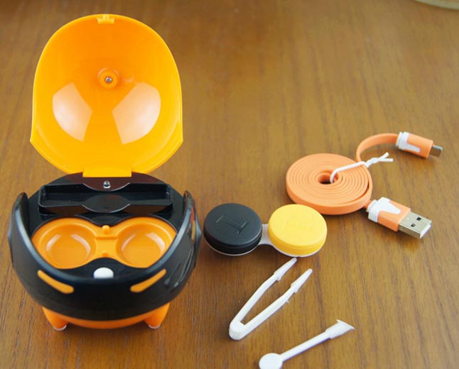 Máy rửa lens robot siêu kute, có cổng usb, tặng kèm pin