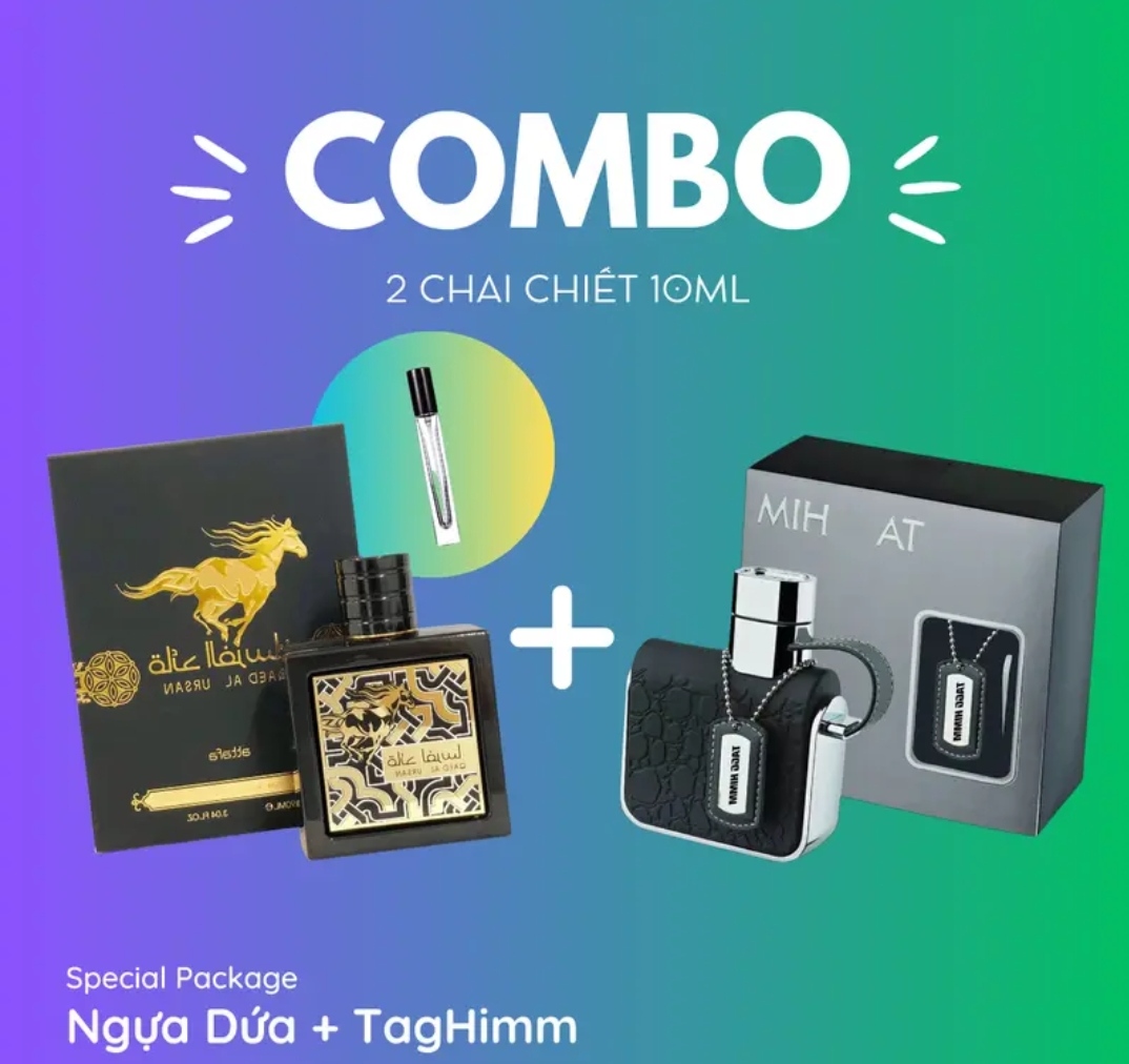 [ Combo 2 chai 10ml] Nước hoa Dubai Tag - Him và Ngựa dứa