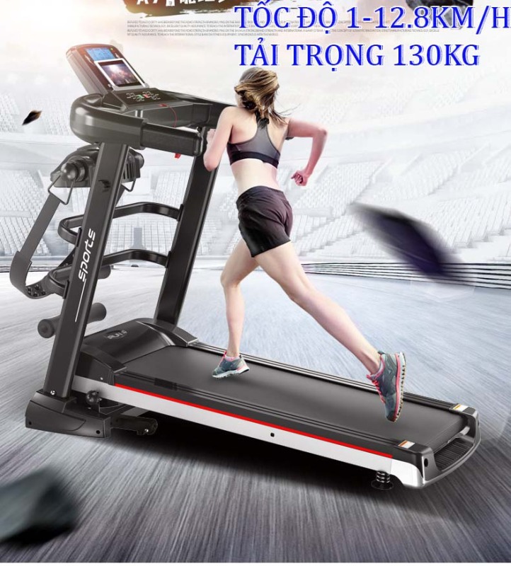 Máy chạy bộ, máy chạy bộ đa năng A7 -BELD và F300.Máy chạy bộ, công suất 170W/2Hp/220-240V/50- 60Hz, kt(1335*660*1190)mm, 39kg, chất liệu sắt đã sơn phủ, đặt cố định, nhãn hiệu SPORTS, model A7, TỐC ĐỘ 1-12/8KM/H
