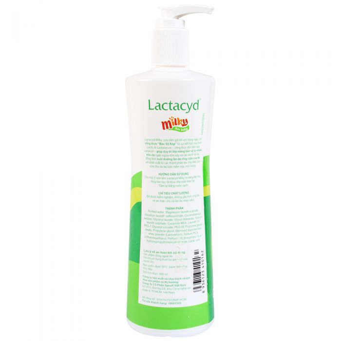 [HCM]Sữa tắm gội Lactacyd milky 500ml