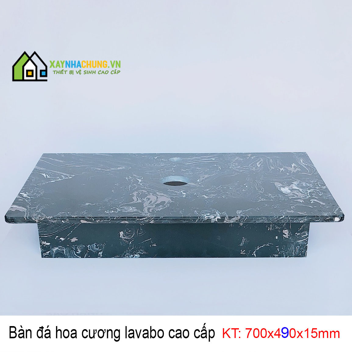 Bàn đá đặt lavabo kich thước 700x490x150mm