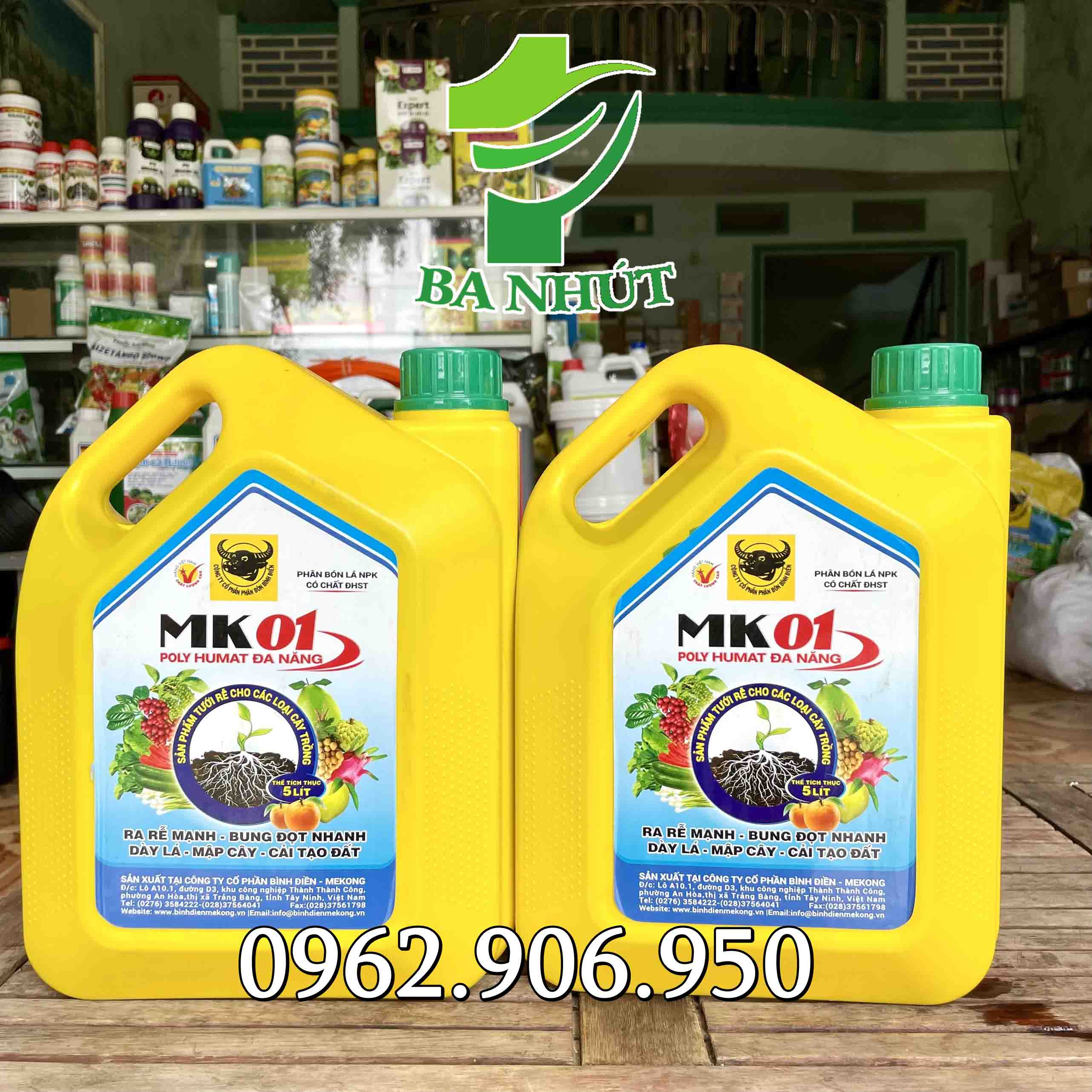 Phân Bón ĐẦU TRÂU POLY HUMATE ĐA NĂNG MK01 Can 5 Lít