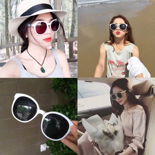 Kính v gọng trắng thời trang