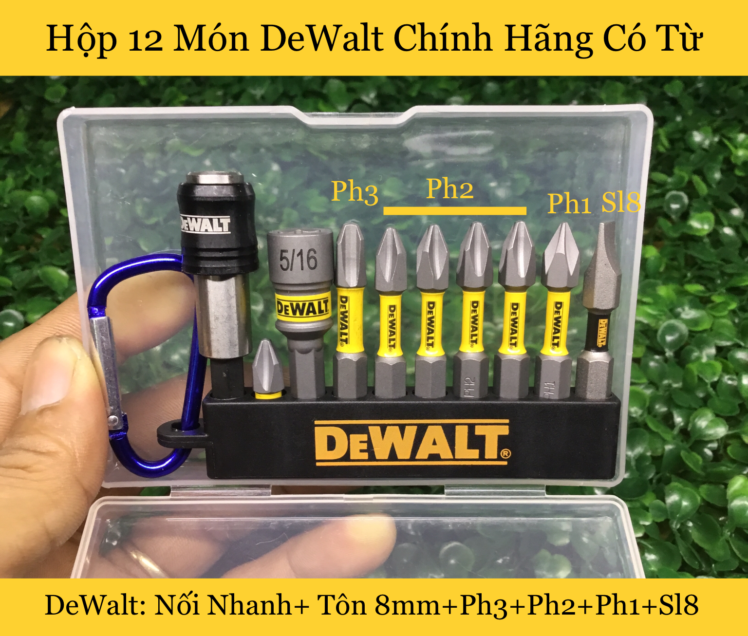 [HCM]Bộ Mũi Vít 12 Món DeWalt Chính Hãng Có Từ