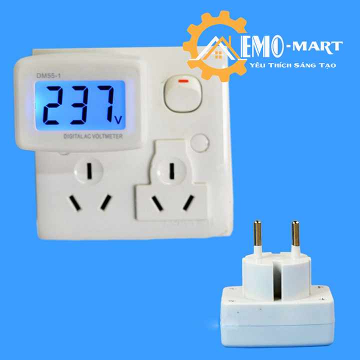 Đồng hồ đo điện áp cắm điện phát sáng cao cấp