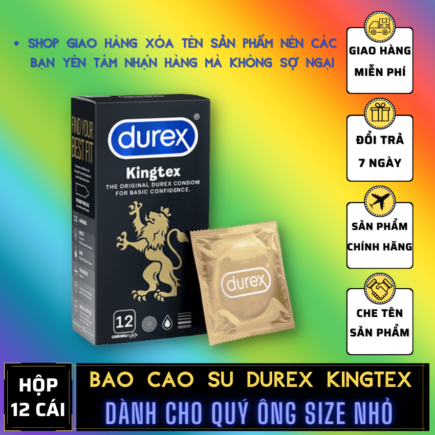 Bao Cao Su Durex Kingtex size cỡ nhỏ Che tên sản phẩm
