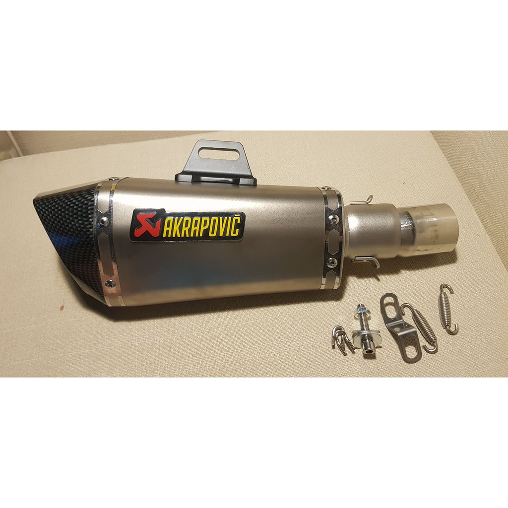 Lon Pô Akrapovic Đùi Gà Bạc - Tem Lazer, Siêu Trầm 