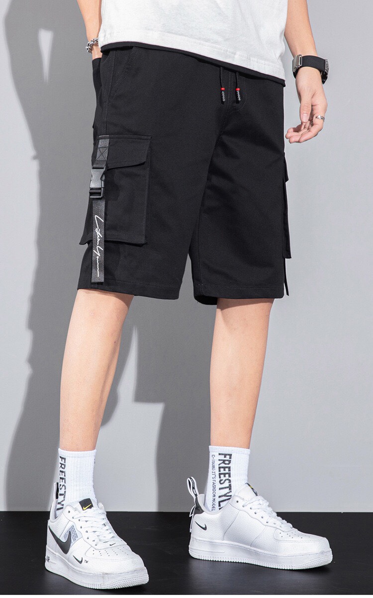 ?? GIÁ SẬP SÀN ?? Quần Ngố Kaki Túi Hộp Nam Nữ Phối Dây  Short lửng cao cấp màu ĐEN | BE hàng SIÊU HOT Quần Short Nam KAKI TRƠN  Vải Dày Mịn Chất Lượng S0