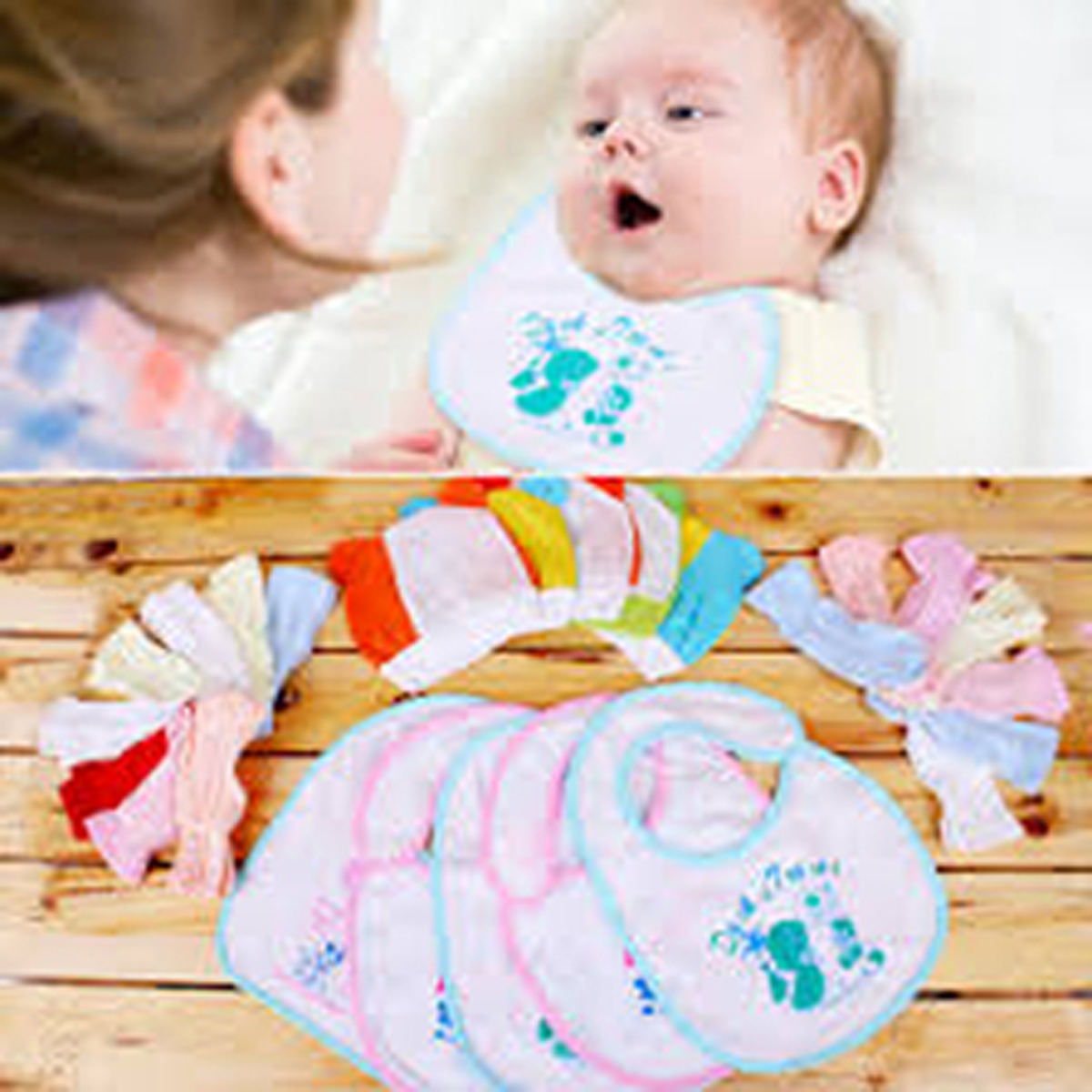combo 5 áo yếm dán cho bé ( 20x30 hình ngẫu nhiên)