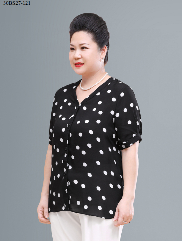 ÁO KIỂU CHẤM BI BIG SIZE TRUNG NIÊN