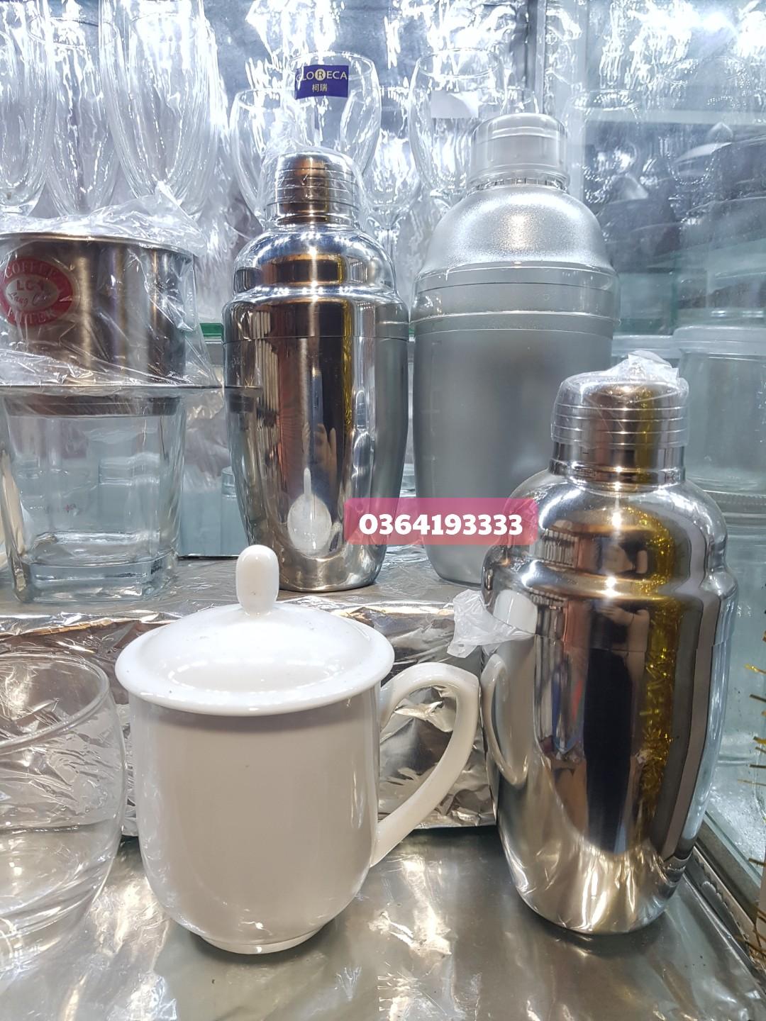Bình lắc Cocktail Shaker 530ml inox pha Cafe cocktail Glazz Home dụng cụ pha chế