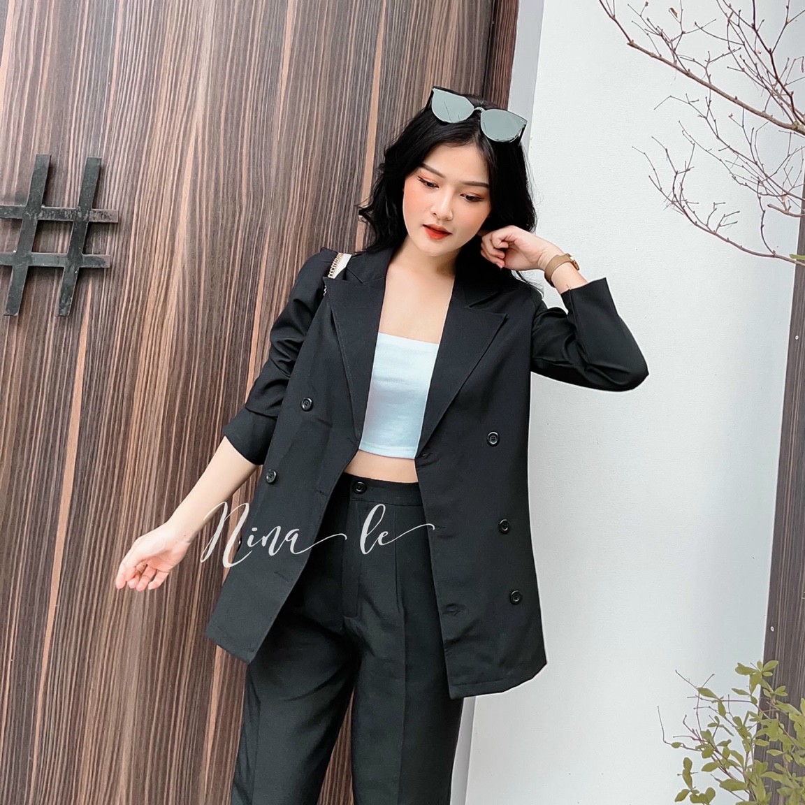 Mẫu hót . Sét Bộ Vets 3 Món Quần Dài Áo Vets Tay Dài Và Aó 2 dây Siêu Dễ Thương Phù Hợp Mọi Phong Cách. Chất Liệu vải fort mềm mại
