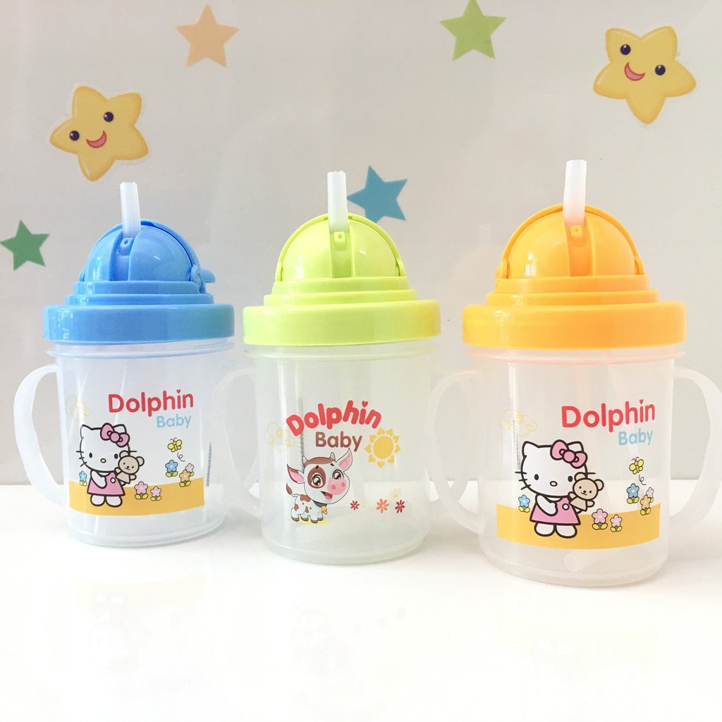 Bình Uống Nước Ống Hút Dolphin 240ml