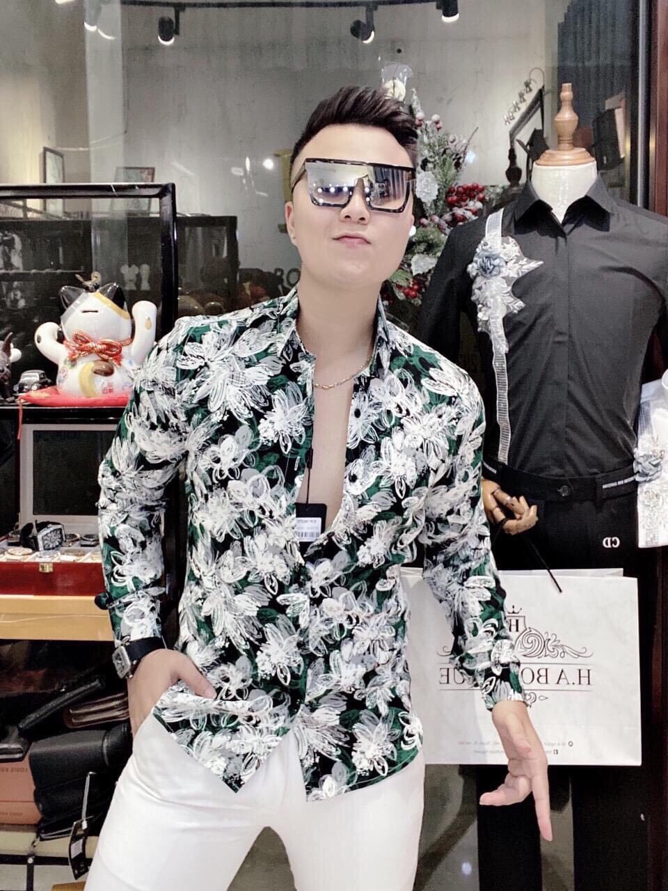Áo sơ mi họa tiết nam phong cách hàn quốc thời trang cao cấp TIENFASHION26 sm64