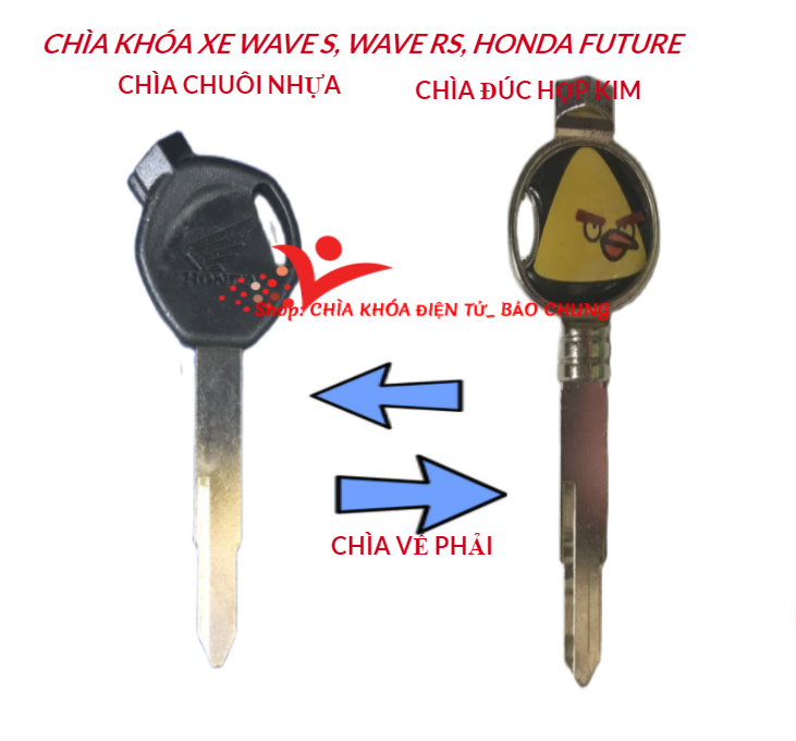 Phôi chìa khóa xe máy Honda wave s, rs, future..