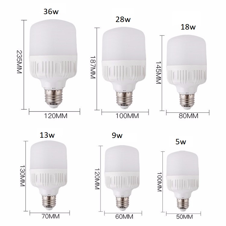 Bóng đèn led trụ 5, 9, 13, 18, 28, 36w