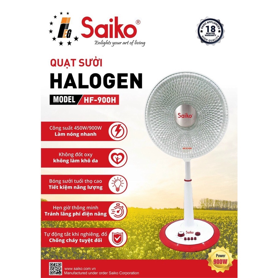Quạt Sưởi Saiko HF-900H