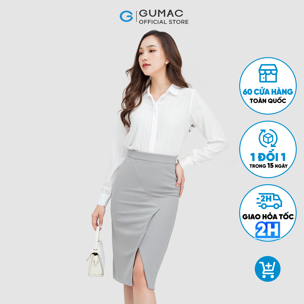 [15 - 17.5 | TẶNG QUÀ đơn từ 499K] Áo sơ mi nữ GUMAC AC05003 giấu nút