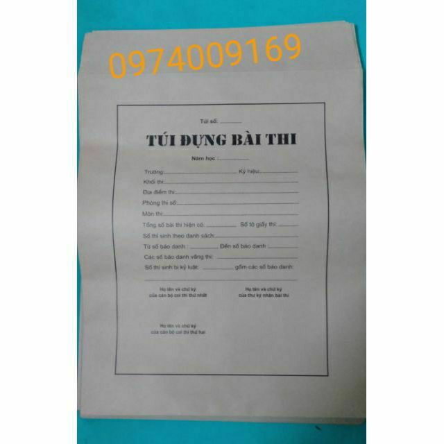 Túi đựng bài thi (50 cái) kt 31*42.5