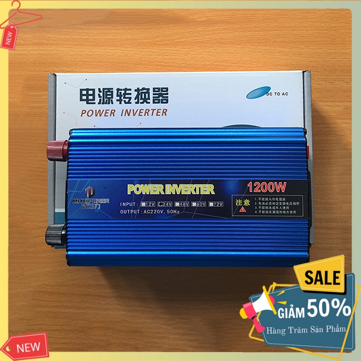 Bộ đổi nguồn điện 12v sang 220v, máy kích điện 1200w