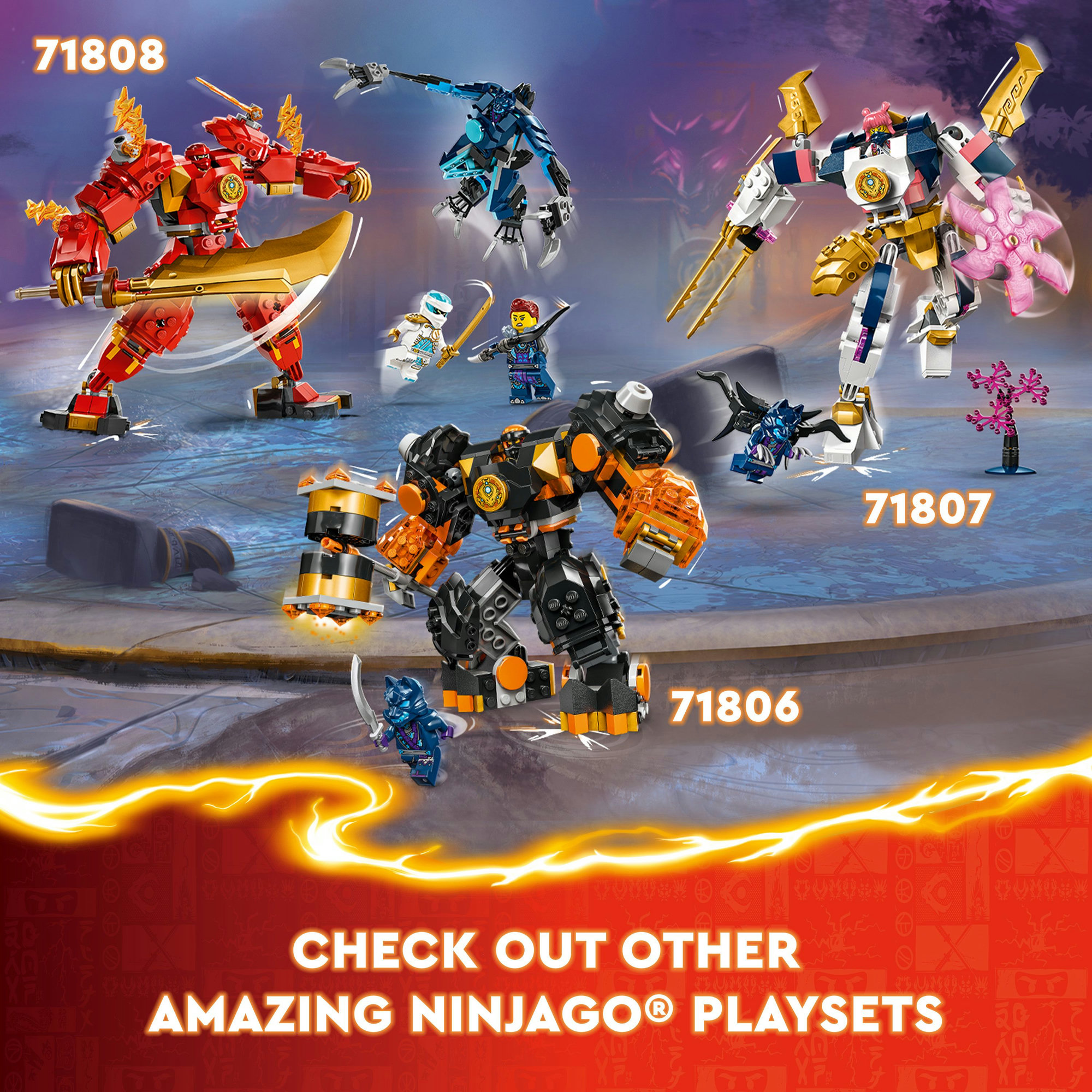 LEGO NINJAGO 71808 Đồ chơi lắp ráp Chiến giáp lửa của Kai (322 chi tiết)