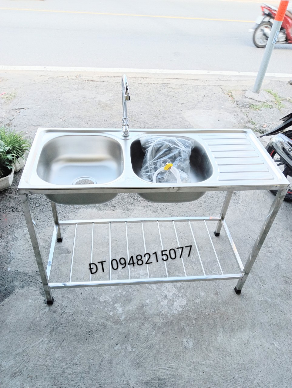 CHẬU RỬA CHÉN CÓ KHUNG ĐẾ INOX CAO CÂP ( KHUNG THÁO RỜI )