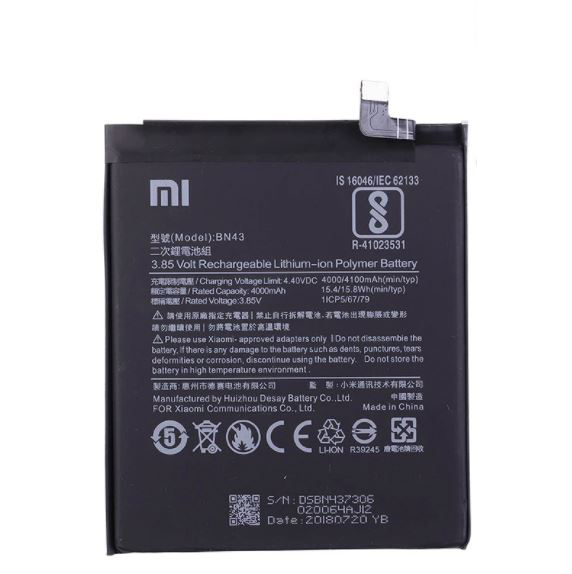 PIN XIAOMI BN43 / REDMI NOTE 4X / 4100mAh ( LOẠI 1 BẢO HÀNH 6 THÁNG )