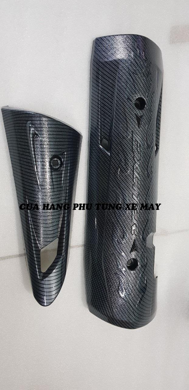 Trọn bộ ốp pô + ốp cổ pô Cacbon cho xe Exciter 150