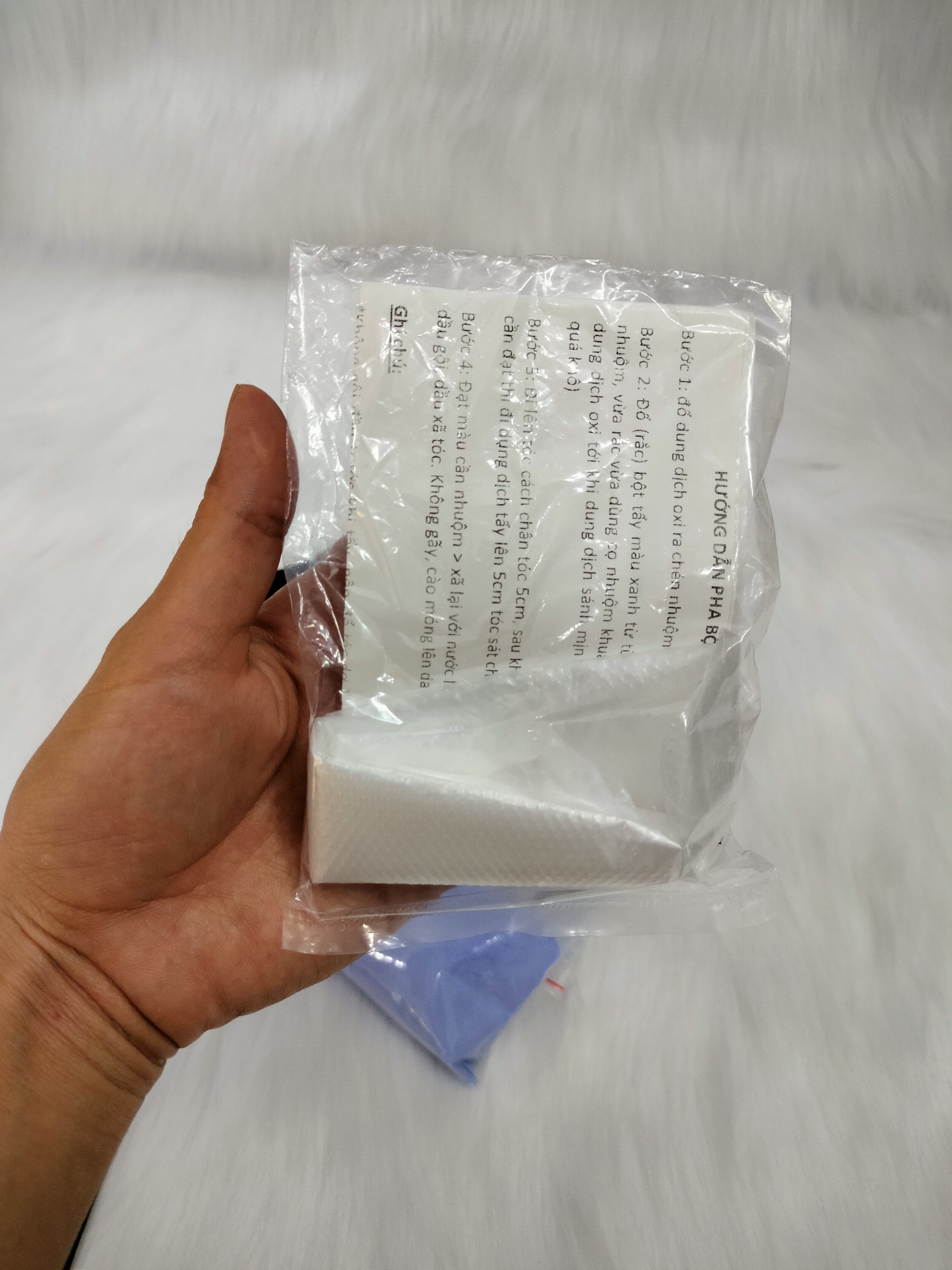 Combo 100gr bột tẩy tóc, oxy, chén, lược, bao tay