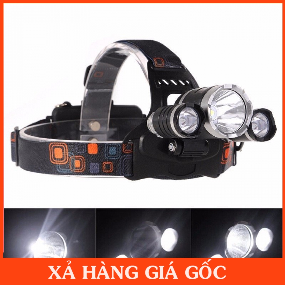 [HCM]Đèn Pin Đội Đầu Đèn Đeo Trán 3 Bóng LED Siêu sáng Siêu Bền.