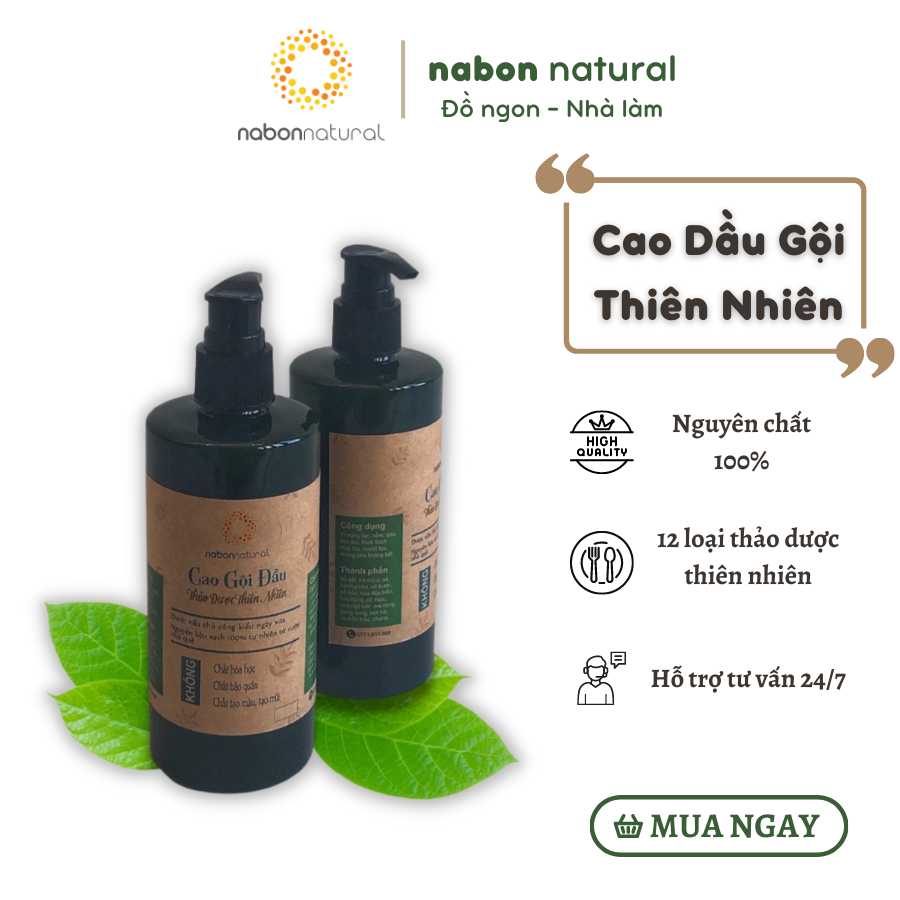 Cao dầu gội thảo dược thiên nhiên dưỡng mềm tóc Nabon Natural 300ml