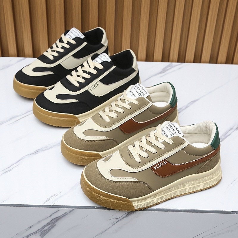 Giày sneaker nữ đế pha hot trend 2 màu nâu,đen