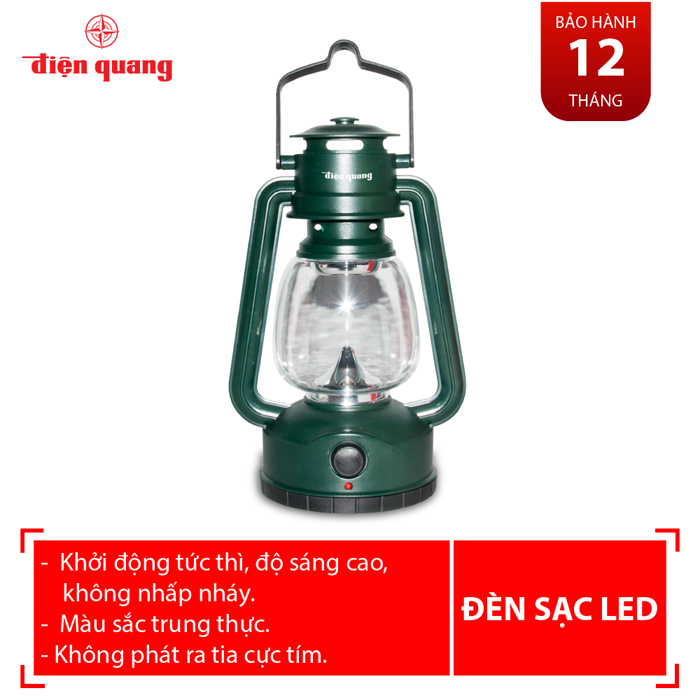 Đèn sạc Led Điện Quang ĐQ PRL04 AG (0.5W, ánh sáng trắng, màu xanh quân sự)