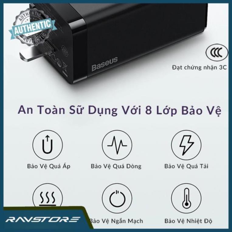 [HÀNG CHÍNH HÃNG] Củ Sạc Nhanh Baseus 65W GaN 2 Pro - Sạc iphone, samsung, macbook- [Bảo hành 6 tháng]
