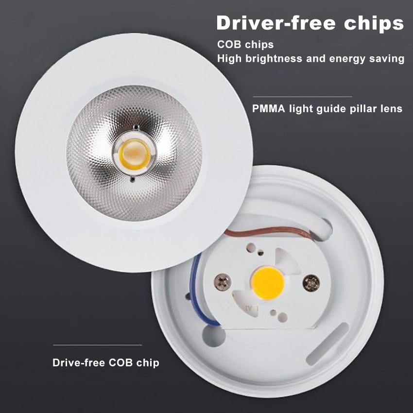 Vimite 5W LED Ceiling Light Aluminum Material Super Bright Slim Surface Eyeball Cabinet Mini Light Easy Installation Bedroom Kitchen Indoor Home Store Display Light